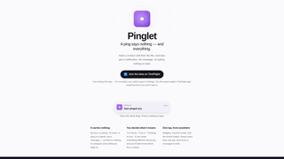 Screenshot of getpinglet.app