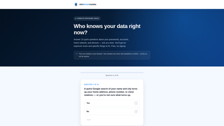 Screenshot of whoknowsmydata.com