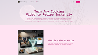 Screenshot of videotorecipe.org