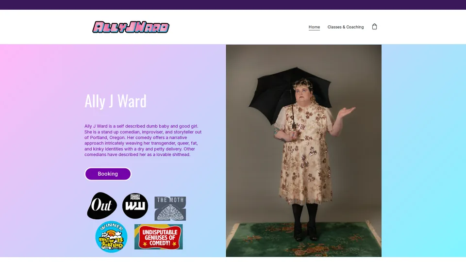 Screenshot of allyjward.com