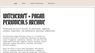 Screenshot of witchcraftandpaganarchive.org
