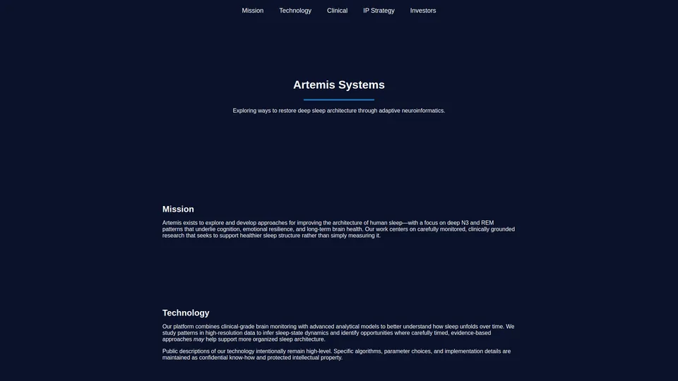 Screenshot of artemis-systems-inc.com