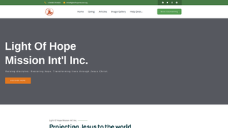 Screenshot of lightofhopemission.com