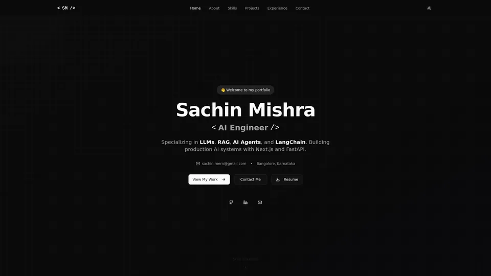 Screenshot of sachinmishra.tech