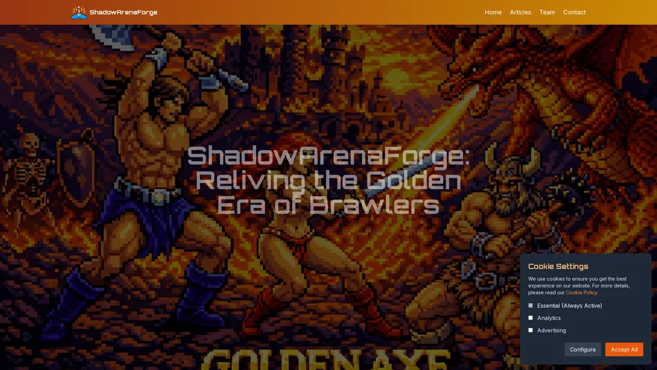 Screenshot of shadowarenaforge.com