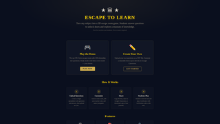Screenshot of escapetolearn.org