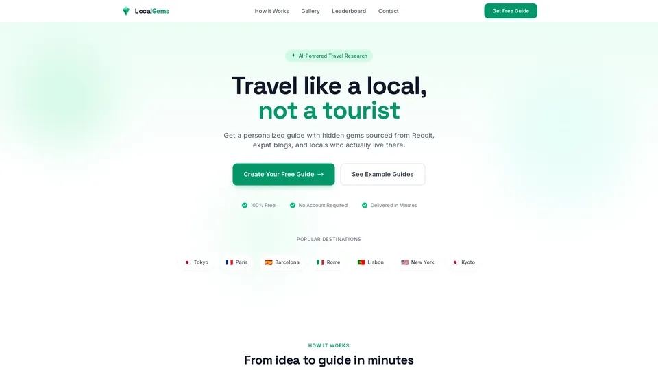 Screenshot of getlocalgems.com