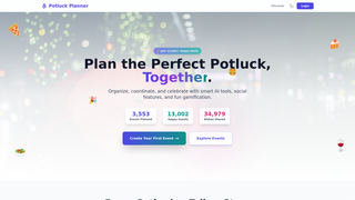 Screenshot of potlucks.net