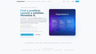 Screenshot of problemseekr.ai