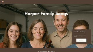 Screenshot of harperfamilysongs.com