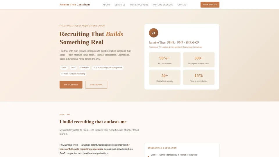 Screenshot of jasminethenconsultant.com