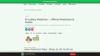 Thumbnail of 97lotteryprediction.com