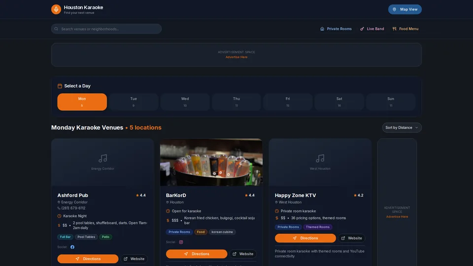 Screenshot of houstonkaraoke.net