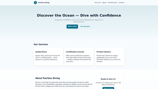 Screenshot of fearlessdiving.com