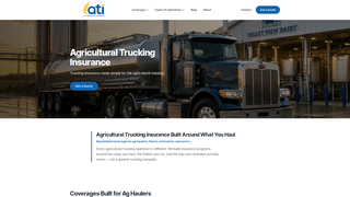 Screenshot of agriculturaltruckinginsurance.com