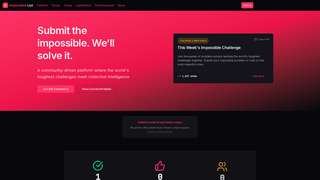 Screenshot of theimpossiblelist.com