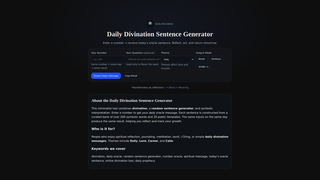 Thumbnail of dailydivinationsentencegenerator.com
