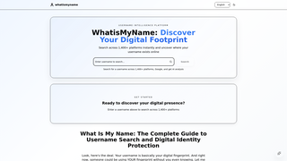Screenshot of whatismyname.org