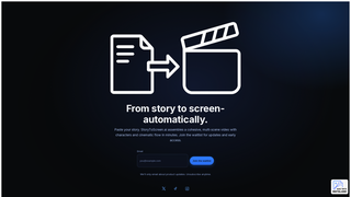 Screenshot of storytoscreen.ai