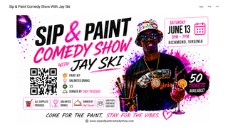Screenshot of sipandpaintcomedyshow.com