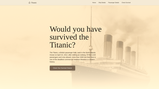 Screenshot of titanicsurvival.app