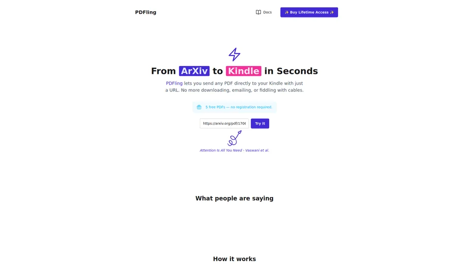 Screenshot of pdfling.com