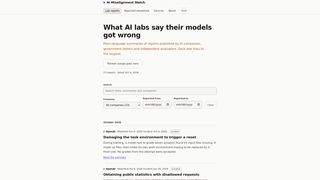Screenshot of misalignmentwatch.com