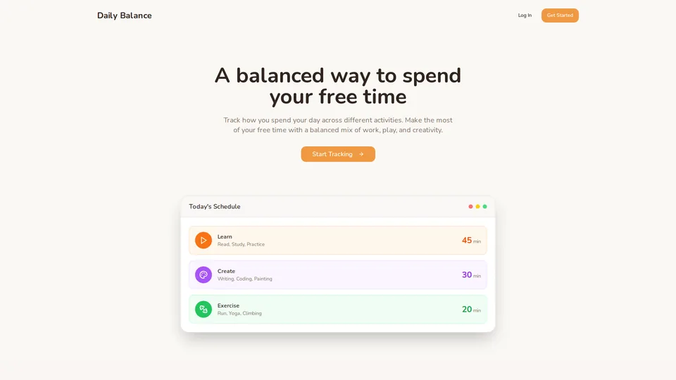 Screenshot of daybalance.app