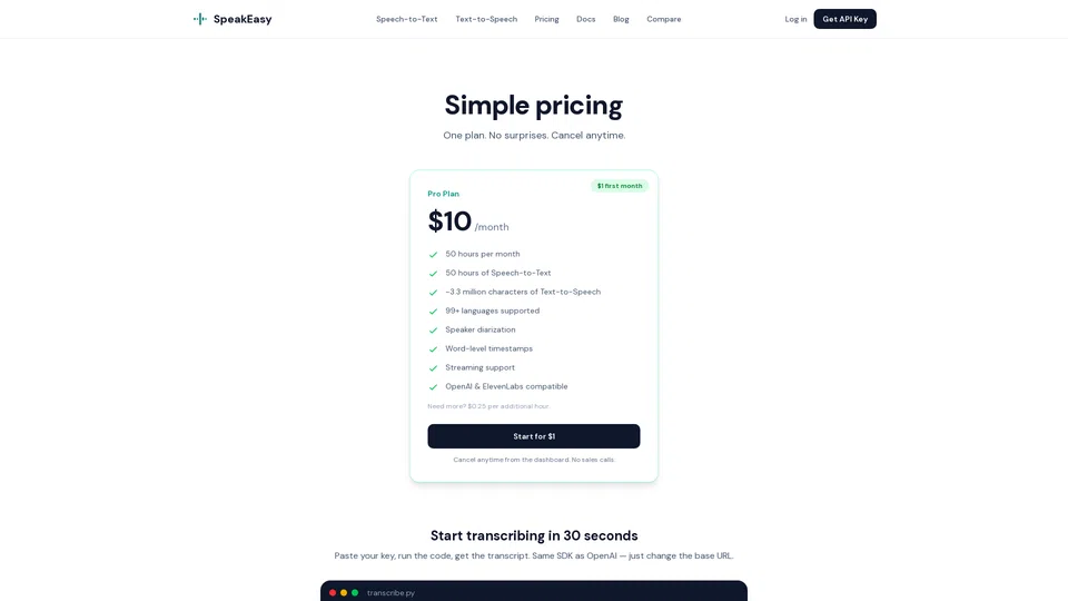 tryspeakeasy.io screenshot 2